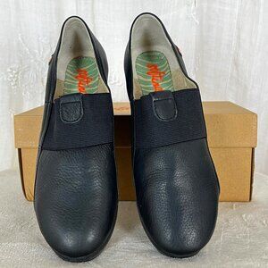 Softinos® Black Leather Slip On Shoes New Size 39 (U.S. 8-8.5)
